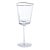 Aperitivo Triangular Wine Glass, Clear w/ Platinum Rim, Set of 4 For Sale