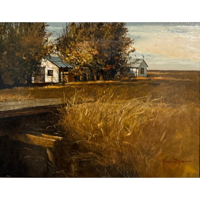Gregory Sumida, Original Oil Painting Pickup Crossing Gregory Sumida California Artist Americana, 1976 For Sale - Image 10 of 13