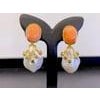 Bochic "Capri" Vintage Coral & Fancy Color Sapphire Earrings - 18K Gold & Silver, A Pair For Sale - Image 16 of 18