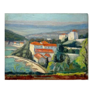 1930 Myriam Diere Paysage Du Midi Oil on Wood