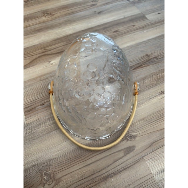 Glass Vintage Clear Pressed Glass Fruit Basket Bowl For Sale - Image 7 of 11