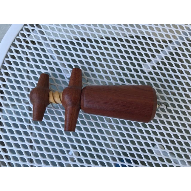 Fantastic Vintage Early Mid Century Danish Modern Solid Teak Wood Bar Tool / Wine Opener / Corkscrew. Teak is the lovely...