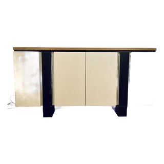 Modern Sienna, Black, and White Sideboard For Sale