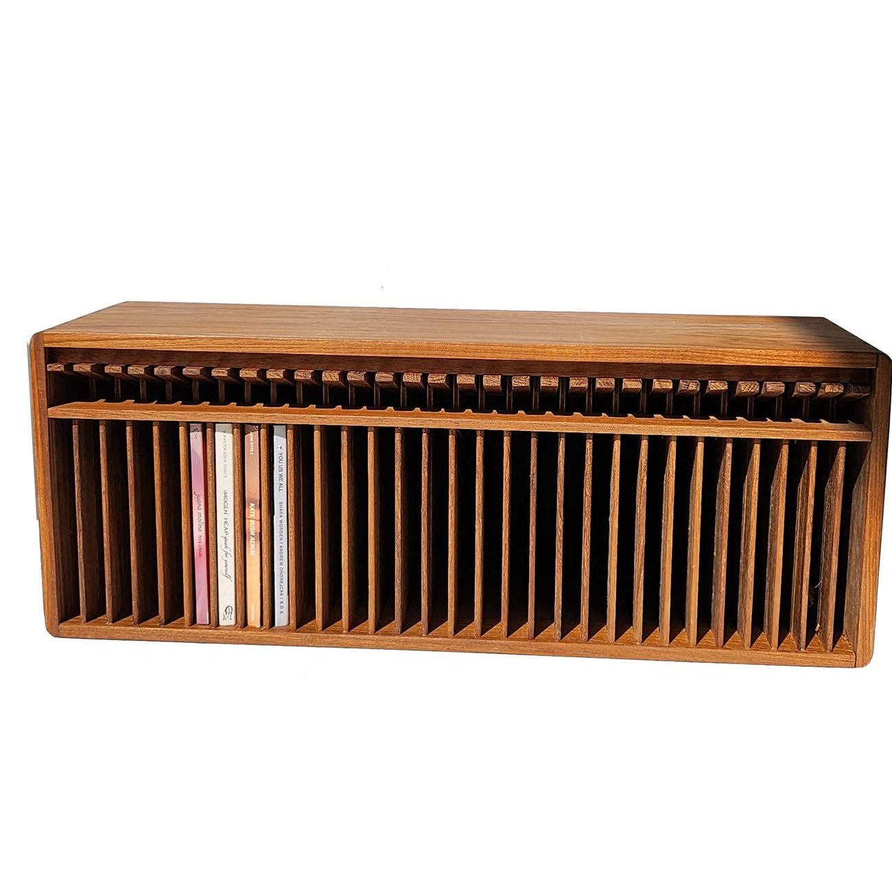 Vintage Kalmar Teak Wood 30-Slot CD Rack