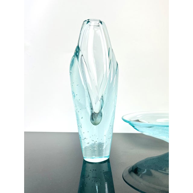 Art Glass Model 7420/32 Vases and Bowl by Ladislav Paleček for Škrdlovice, Former Czechoslovakia, 1974, Set of 3 For Sale - Image 9 of 12
