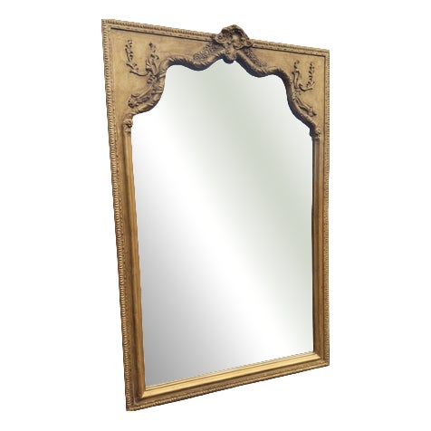 Large Antique English Framed Gilt Mirror, 1800s For Sale