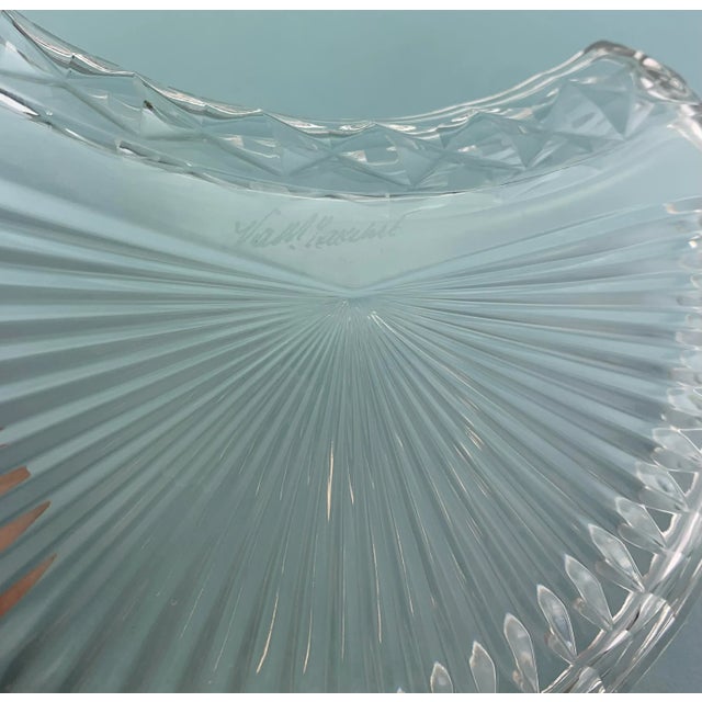 Glass Vintage Val St. Lambert Imperial Clear Crystal Crescent Salad Plate For Sale - Image 7 of 7