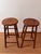 Classic English barstools in heavy solid wood (oak I believe) with a dark finish. Great condition with. Beautifully-turned...