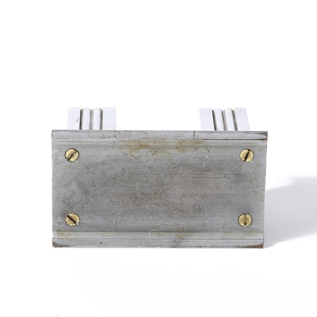 Art Deco Machine Age Fluted Cigarette/Card Holder in Chrome Signed Chase For Sale - Image 9 of 9