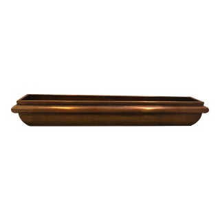 Copper Window Box With Black Iron Brackets For Sale