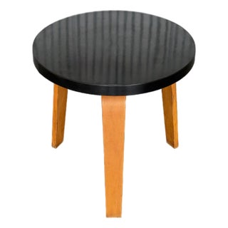 1950s Midcentury Thonet Bentwood Side Table With Black Laminate Top - After Alvar Aalto For Sale