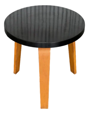 1950s Midcentury Thonet Bentwood Side Table With Black Laminate Top - After Alvar Aalto