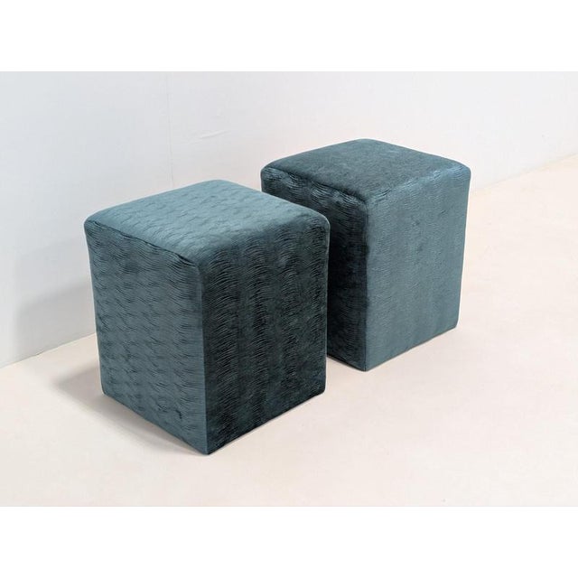 Velvet Ottomans from Sable Interiors, Set of 2 For Sale - Image 6 of 13