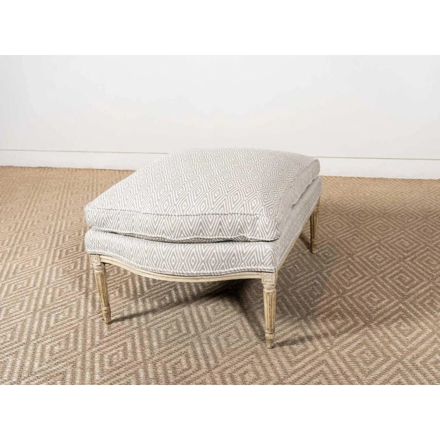 Wood Antique Wing Chair & Ottoman For Sale - Image 7 of 10