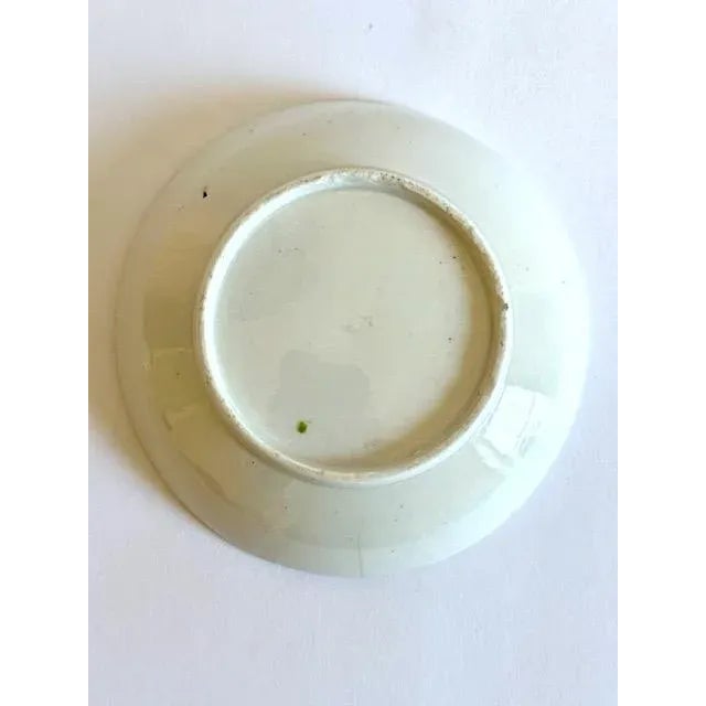 Antique White Mid 19th Century Hand Painted Tea Bowl and Saucer For Sale - Image 8 of 8