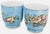 A pair of 19th century French ceramic planters by Clermont fils from Perpignan, with a delicate Celeste blue ground, and...