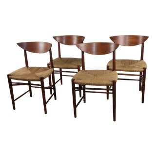 Scandinavian Teak and Rope Chairs by Peter Hvidt, 1960s, Set of 4 For Sale