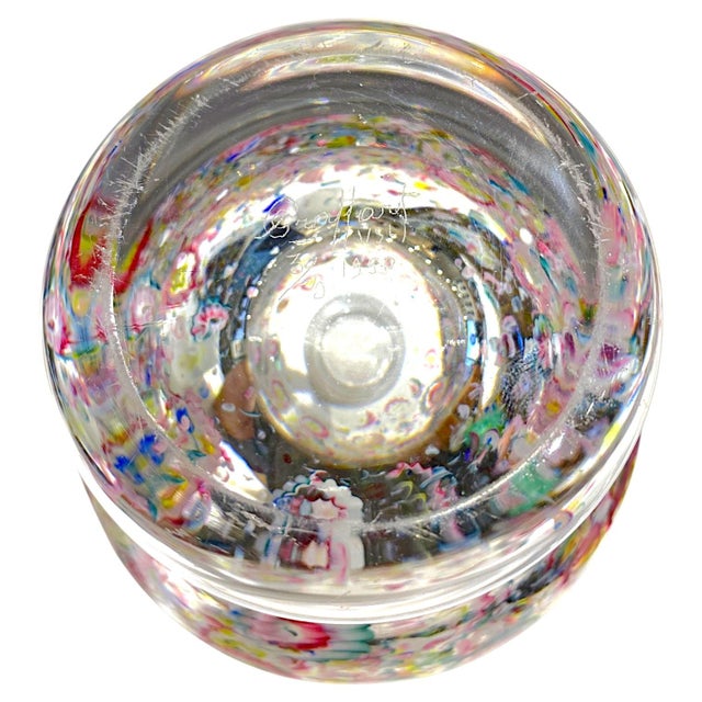 Rare Charles Graffart for Val Saint Lambert Millefiori Art Crystal Glass Vase, Signed 1950 For Sale - Image 9 of 9