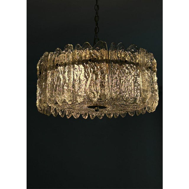 Pendant Lamp with Crystal Glass Elements by Carl Fagerlund for Orrefors, Sweden, 1960s For Sale - Image 4 of 18