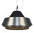 Space Age Pendant Lamp in Brushed Aluminium and Amber Pressed Glass, 1970s For Sale