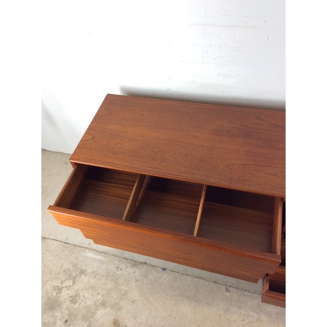 Danish Modern Teak 8 Drawer Lowboy Dresser For Sale - Image 16 of 18