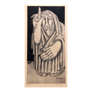 Ben-Zion Weinman, Biblical Prophet Etching American Modernist Wpa Artist
