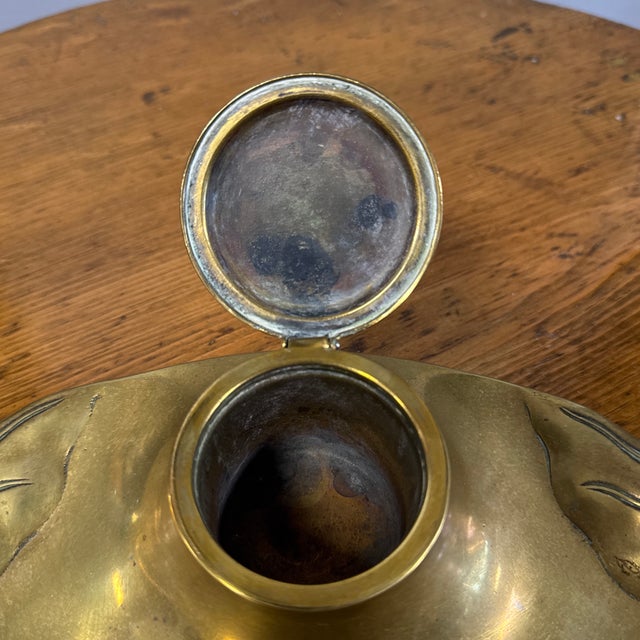 Antique Brass Ink Well For Sale In Naples, FL - Image 6 of 8