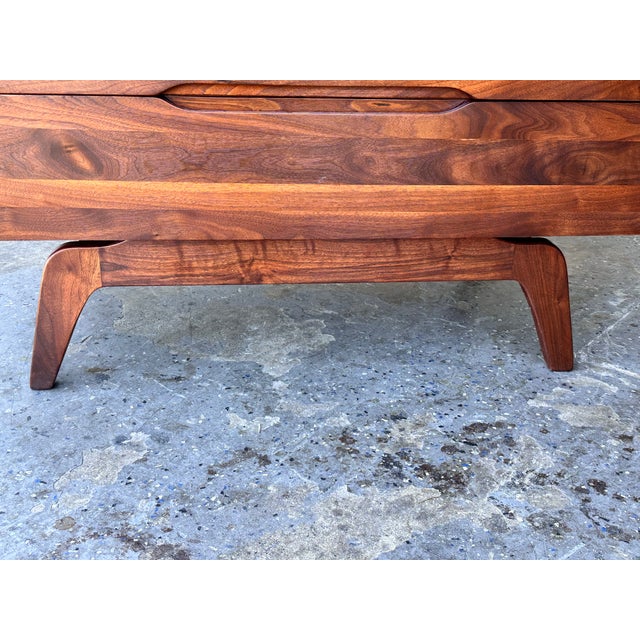 In the Style Arne Vodder Solid Walnut Chest or Highboy, Mid Century 1960/50’s For Sale - Image 9 of 9