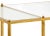Antique gold leaf iron coffee table with natural white marble and clear glass, designed by Jamie Merida.