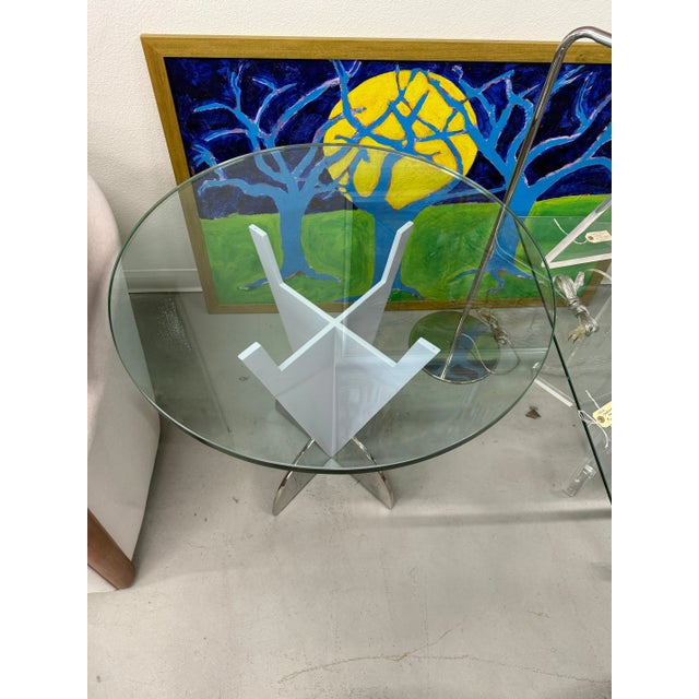Brueton Brueton Glass Topped Enameled Steel Side or End Tables - a Pair For Sale - Image 4 of 12