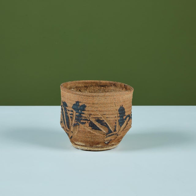 Ceramic Stoneware Table Planter with Black Glaze For Sale - Image 7 of 13