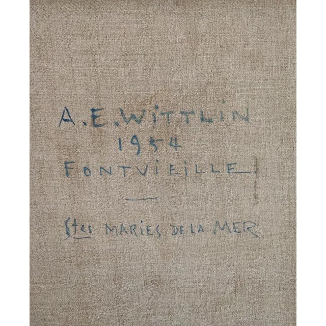 Alois Wittlin, Au bon marché, Fontvieille, Sainte Marie de la Mer, 1954, Oil on Canvas, Framed For Sale - Image 7 of 11