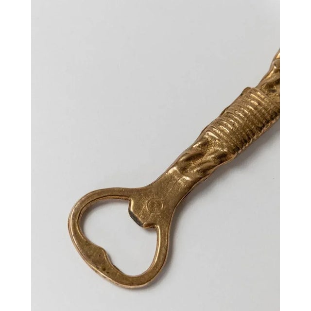 Gold Vintage Rope and Loop-Shaped Bottle Opener in Brass, Italy, 1960s For Sale - Image 8 of 11