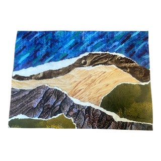Original Abstract Landscape Collage by Nancy Smith For Sale