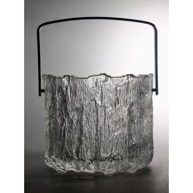 Textured Ice Glass Bucket attributed to Tapio Wirkkala for Iittala, Finland, 1970s, in Flawless conditions. Designed 1970...