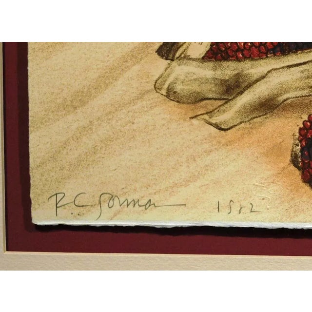1980s r.c Gorman "Harvest" 1982 Lithograph New Custom Frame Hand Signed For Sale - Image 5 of 6