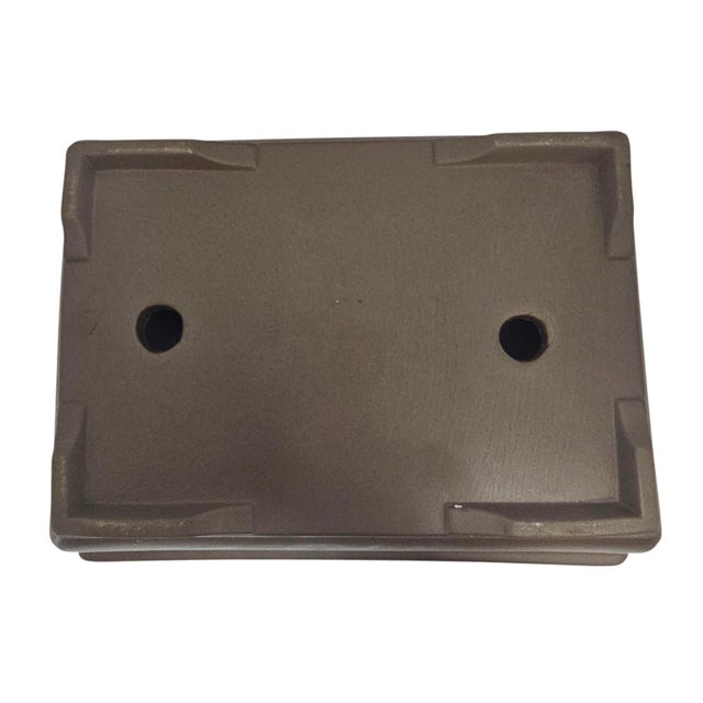 Mid-to-Late 20th Century Japanese Brown Rectangular Ceramic Bonsai Planter For Sale - Image 12 of 12