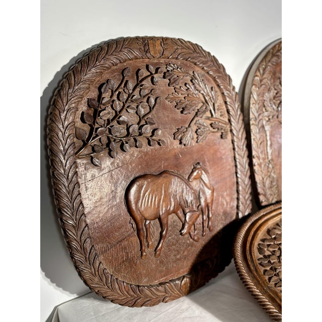Early 20th Century Folk Art Carved Monoxylous Panels, Set of 3 For Sale - Image 16 of 18
