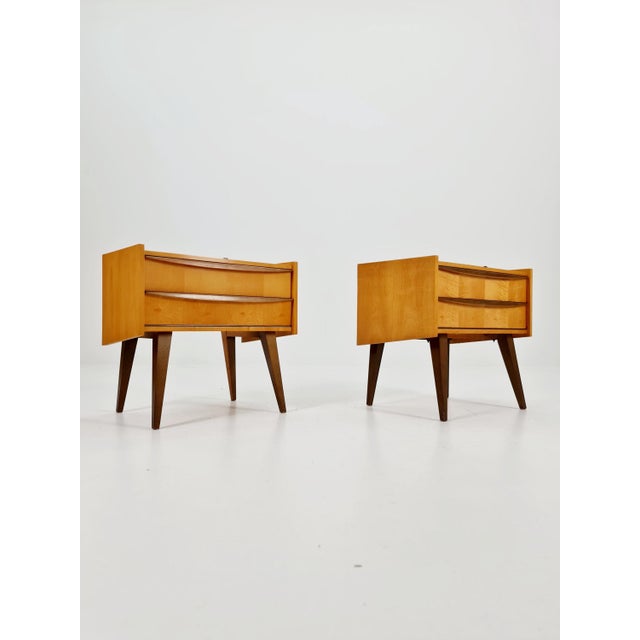 Brown Mid-Century German Nightstands from WK Möbel, 1960s, Set of 2 For Sale - Image 8 of 11