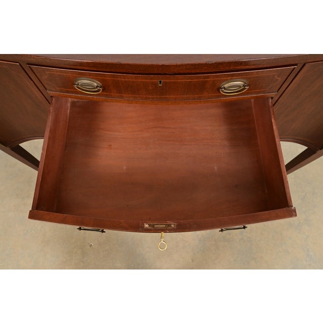 Brown Kittinger Federal Inlaid Mahogany Serpentine Front Sideboard Credenza For Sale - Image 8 of 16