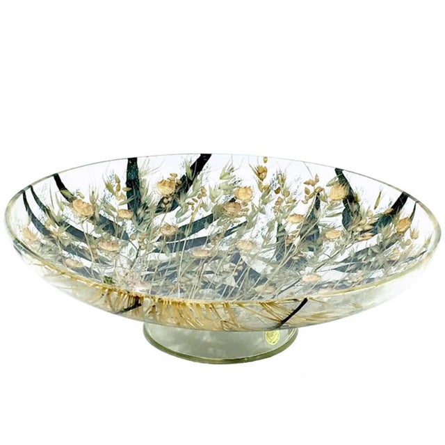 Vintage Acrylic Glass Bowl with Wheat Inclusions, 1970s For Sale - Image 11 of 11