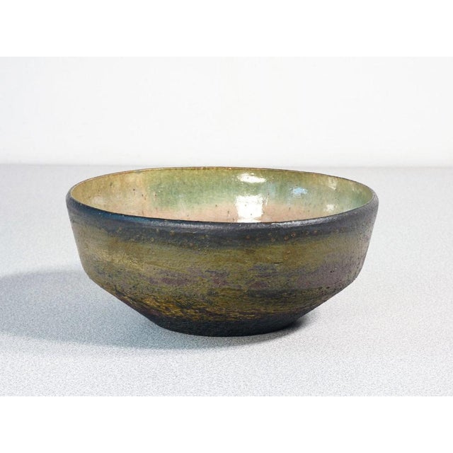 Ceramic bowl and polychrome glazes of italian design, marked on the bottom origin italy material ceramic, polychrome...