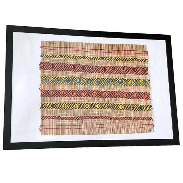 2000s Mehinako Xingu Manioc Mat Amazon Brazil Framed For Sale - Image 4 of 5