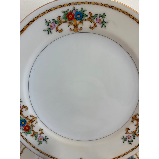 Traditional Vintage Meito China Hand-Painted Floral Salad Plates, Set of 6 For Sale - Image 3 of 10