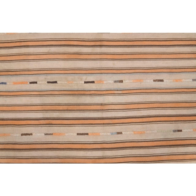 Vintage Turkish Oushak Handmade Wool Cotton Beige Kilim Area Rug For Sale - Image 9 of 11