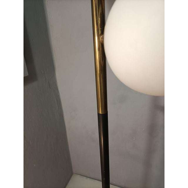Iron, Brass & Marble Floor Lamp by Alberello Galassia for Stilnovo, 1950s For Sale - Image 13 of 15