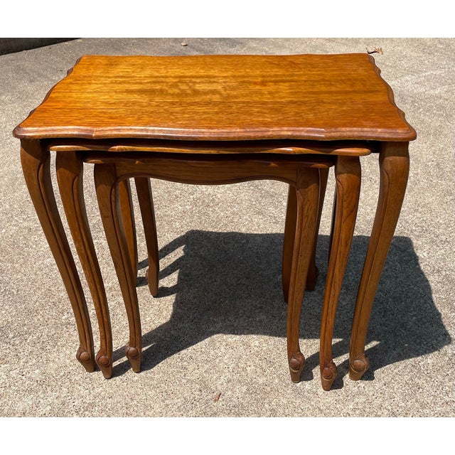 French Country French Country Nesting Tables - Set of 3 For Sale - Image 3 of 9