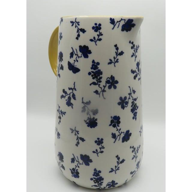 Anthropologie Loren Pitcher/Vase Floral Design Hand-Painted Hard to Find For Sale In Dallas - Image 6 of 7