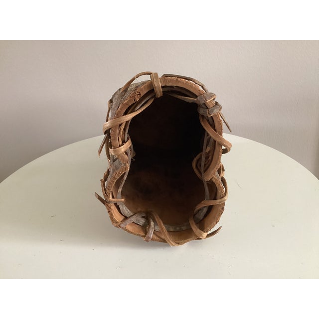 Native American Style Handmade Bark Basket or Berry Basket For Sale - Image 4 of 10