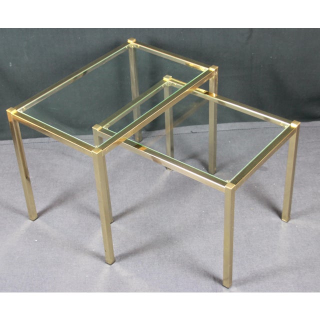 Belgo Chrome Belgo Chrome Gold Plated Nesting Tables, Mid 20th Century - Set of 2 For Sale - Image 4 of 9